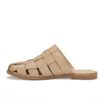Woven Leather Slip-On Sandals