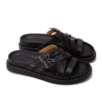 Urban Buckle Cross Slide Slippers