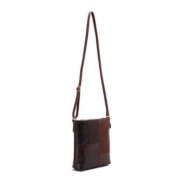 Tara – Multi-Patch Leather Crossbody Bag