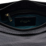 Shiny Black Leather Shoulder Bag