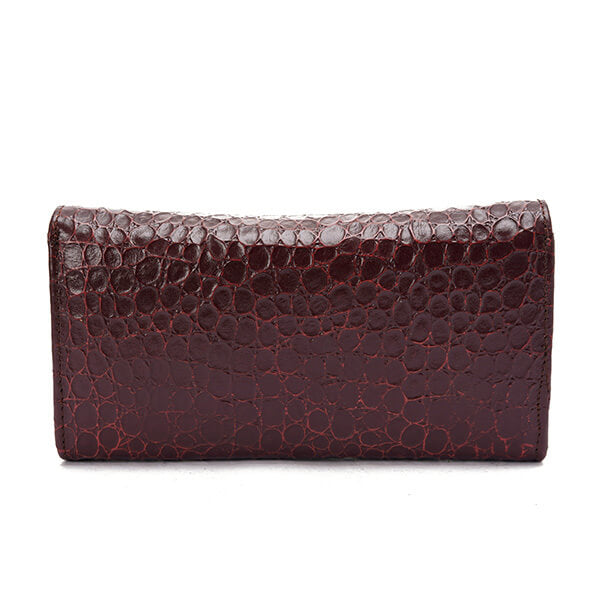 Burgundy Croc Leather Wallet