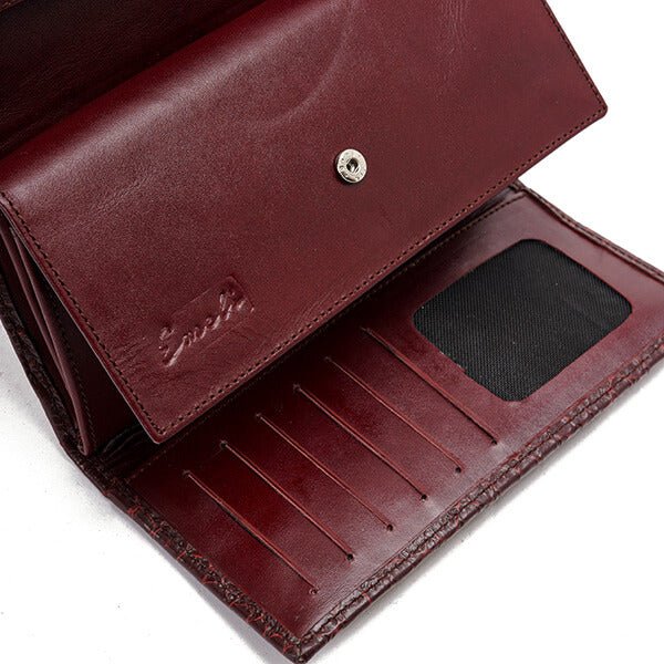 Burgundy Croc Leather Wallet