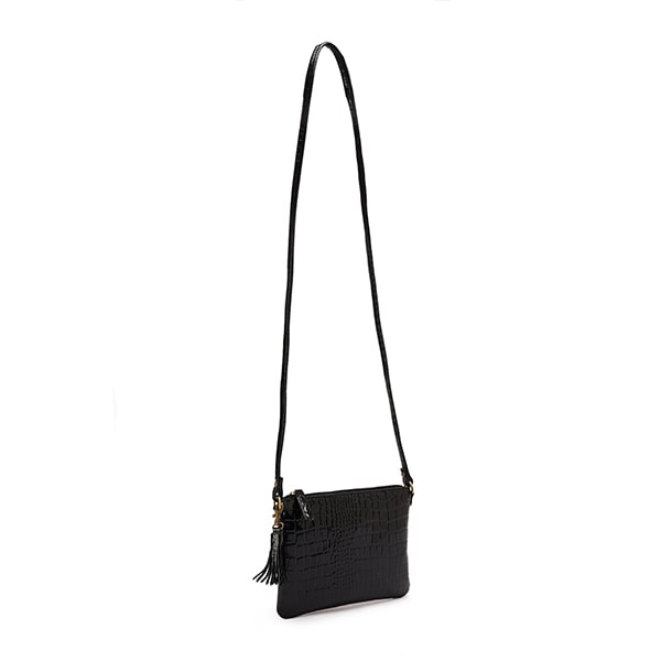 Black Varnish Envelope Cross Body Bag