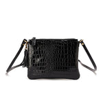 Black Varnish Envelope Cross Body Bag