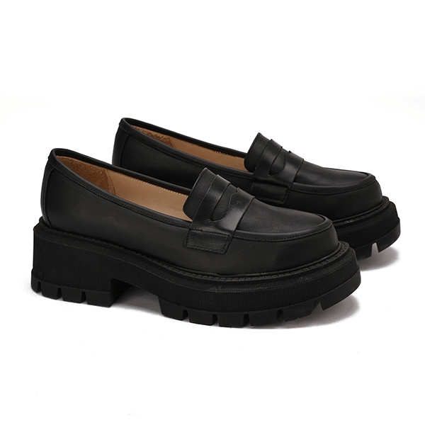 Leather Platform Loafers