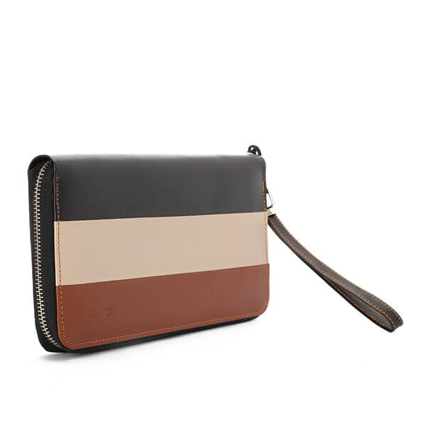 Havana * Beige * Black Leather Wallet - Emeli Leather Store