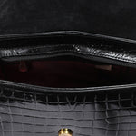 Black Varnish Flap Crossbody Bag - Emeli Leather Store