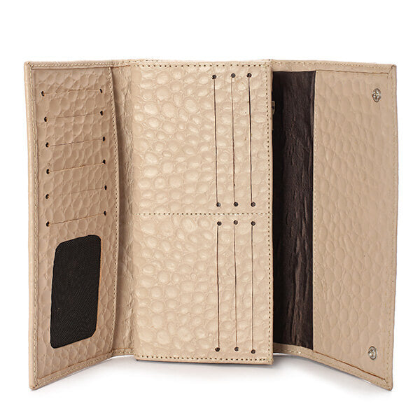 Beige Croc Leather Wallet - Emeli Leather Store