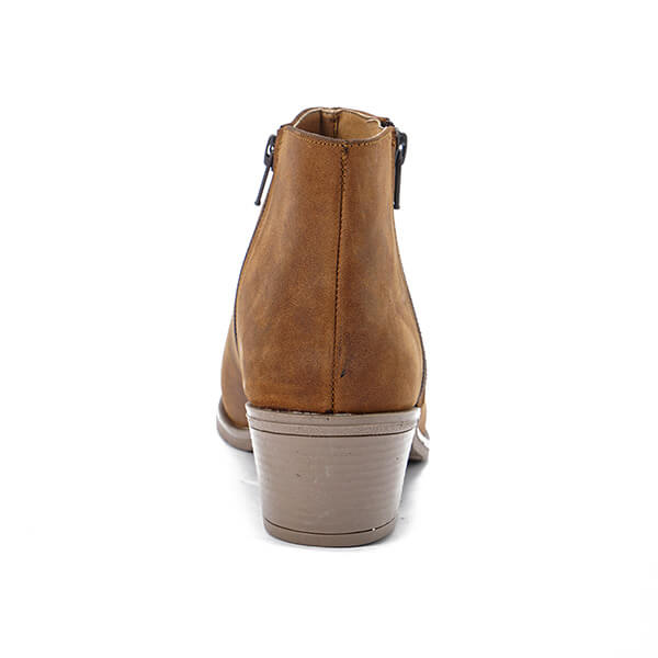 Leather Ankle Boots with Double Zippers