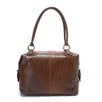 Havana Print Multi-Pocket Leather Handbag