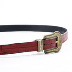 Burgundy Print Western Belt