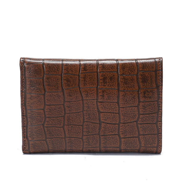 Metal Button Closure Leather Wallet