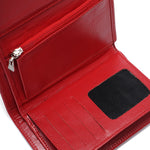 Metal Button Closure Leather Wallet