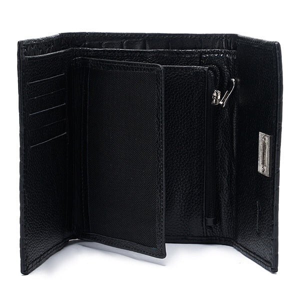 Metal Button Closure Leather Wallet