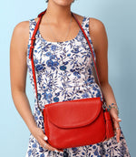 Red Flap Tassel Cossbody Bag