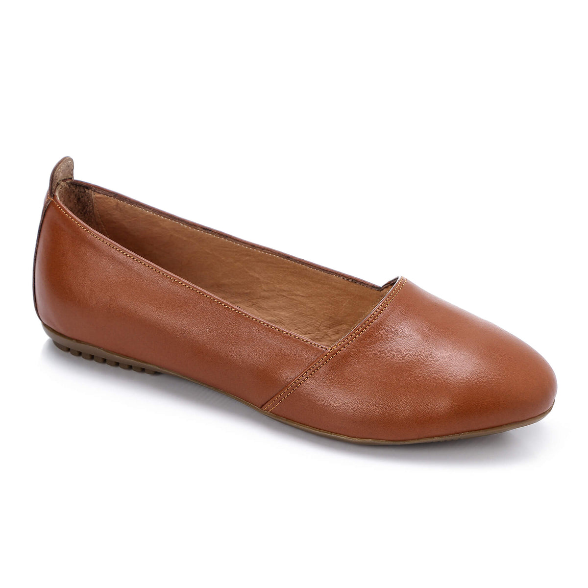 Havana Leather Flats - Emeli Leather Store