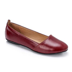 Burgundy Leather Flats - Emeli Leather Store