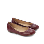 Burgundy Leather Flats - Emeli Leather Store