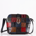 Patchwork * Black Crossbody Bag With Buckle - Emeli Leather Store