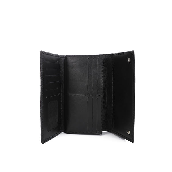 Black Croc Leather Wallet - Emeli Leather Store