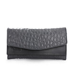 Grey * Black Croc Leather Wallet - Emeli Leather Store