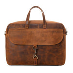 Unisex Vintage Havana Laptop Bag - Emeli Leather Store