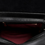 Black Matt Flap Crossbody Bag - Emeli Leather Store