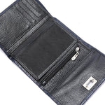 Metal Button Closure Leather Wallet