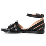 Multi-strap Black Leather Sandals - Emeli Leather Store