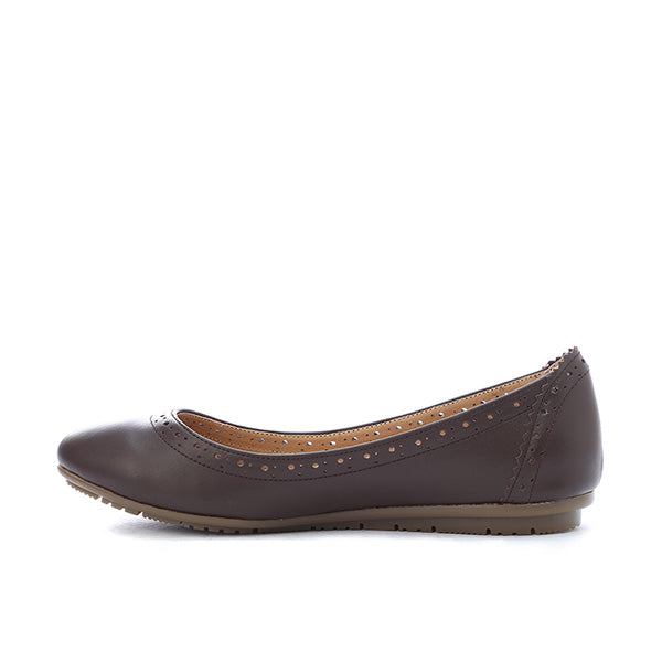 Vintage Brown Leather Flats - Emeli Leather Store