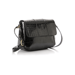 Black Metallic Leather Cross Bag - Emeli Leather Store