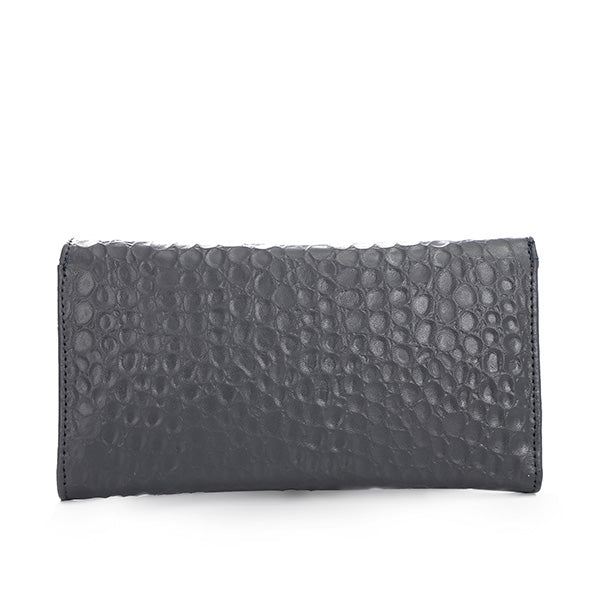 Grey * Black Croc Leather Wallet - Emeli Leather Store