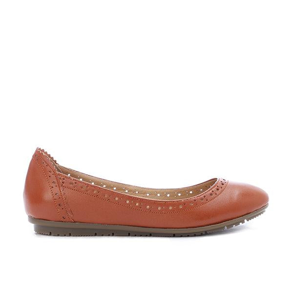 Havana Leather Flats - Emeli Leather Store