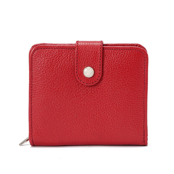 Red Matt Button Wallet