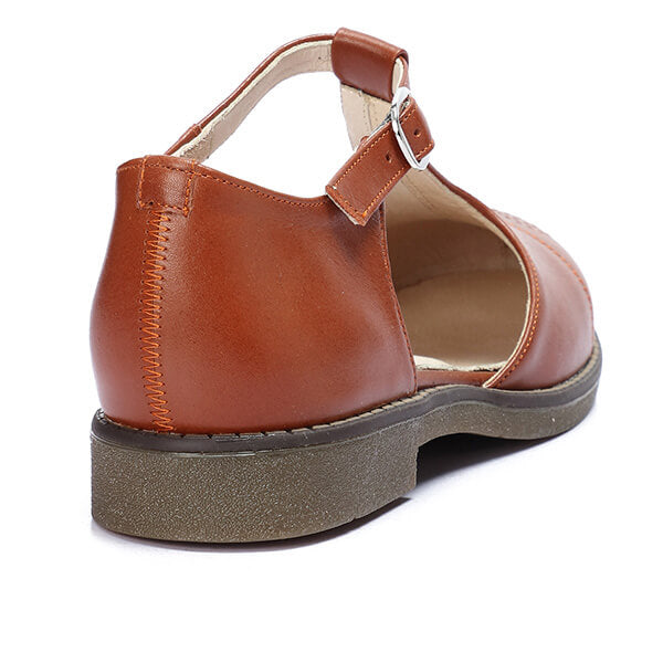 Havana Brogue Sandals - Emeli Leather Store