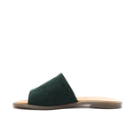 Olive Suede Slippers - Emeli Leather Store