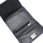 Metal Button Closure Leather Wallet