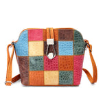 Patchwork Vintage Croc Crossbody Bag With Buckle - Emeli Leather Store