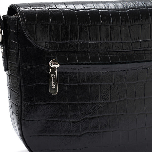 Black Print Flap Tassel Crossbody Bag