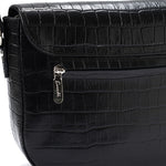 Black Print Flap Tassel Crossbody Bag