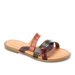 Multi-color Leather Casual Slippers - Emeli Leather Store