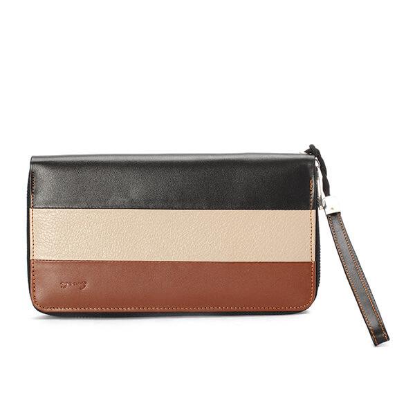 Havana * Beige * Black Leather Wallet - Emeli Leather Store