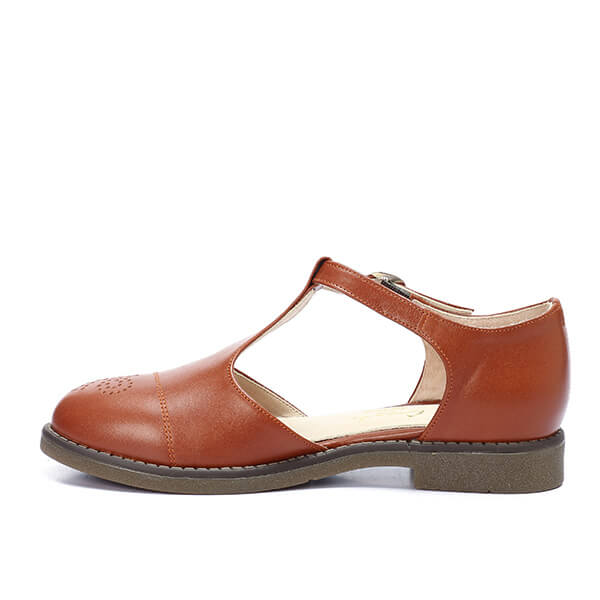 Havana Brogue Sandals - Emeli Leather Store