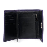 Metal Button Closure Leather Wallet