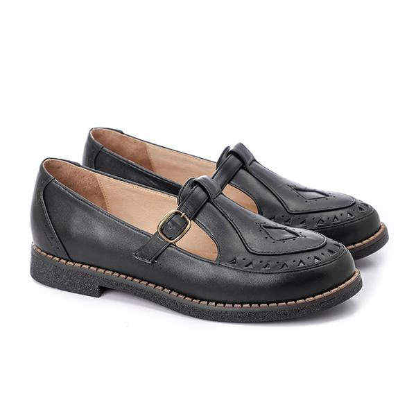 Leather Retro Flats