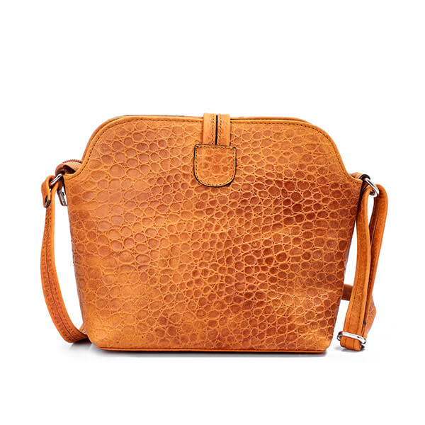 Patchwork Vintage Croc Crossbody Bag With Buckle - Emeli Leather Store