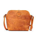 Patchwork Vintage Croc Crossbody Bag With Buckle - Emeli Leather Store