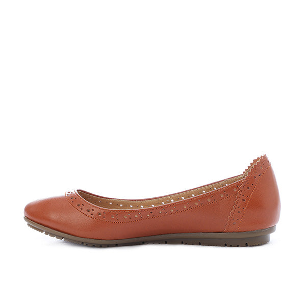 Havana Leather Flats - Emeli Leather Store