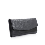 Grey * Black Croc Leather Wallet - Emeli Leather Store