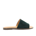 Olive Suede Slippers - Emeli Leather Store